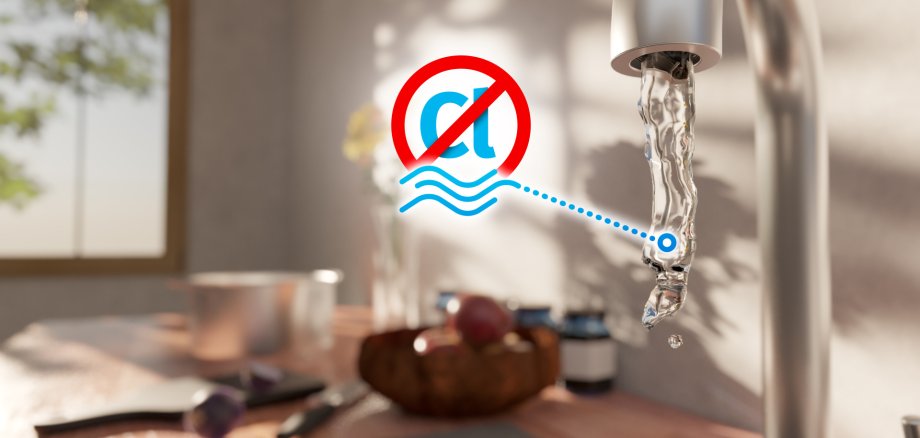 Uncontaminated water by chlorine concept Uncontaminated water by chlorine concept