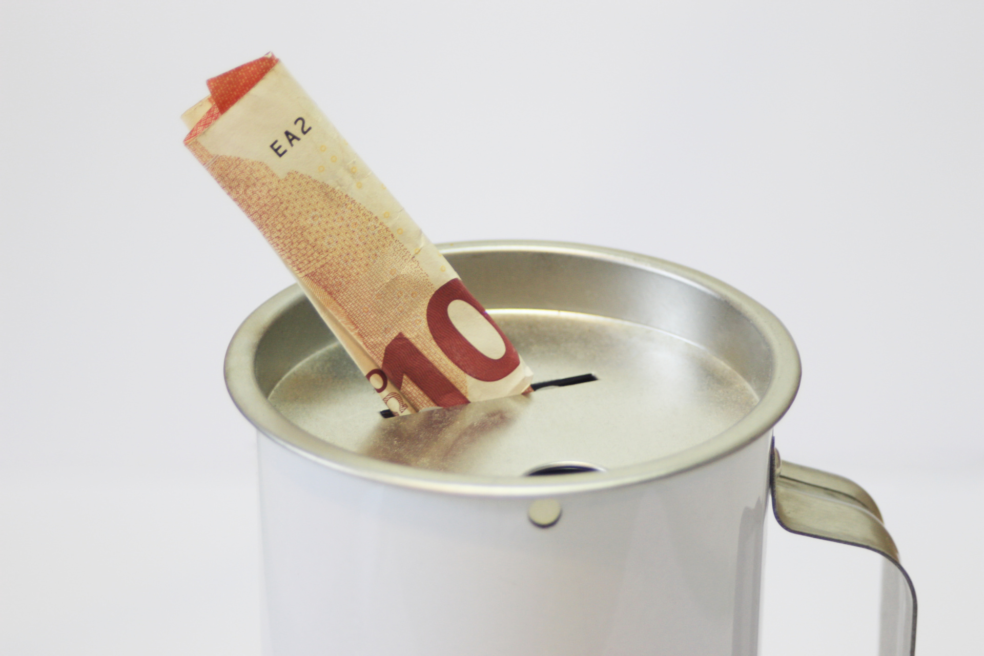 Spendendose Spardose mit 10,00 Euroschein Spendendose Spardose mit 10,00 Euroschein