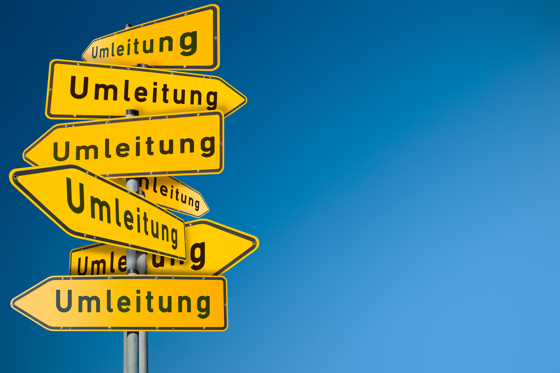 Umleitung in verschiedene Richtungen